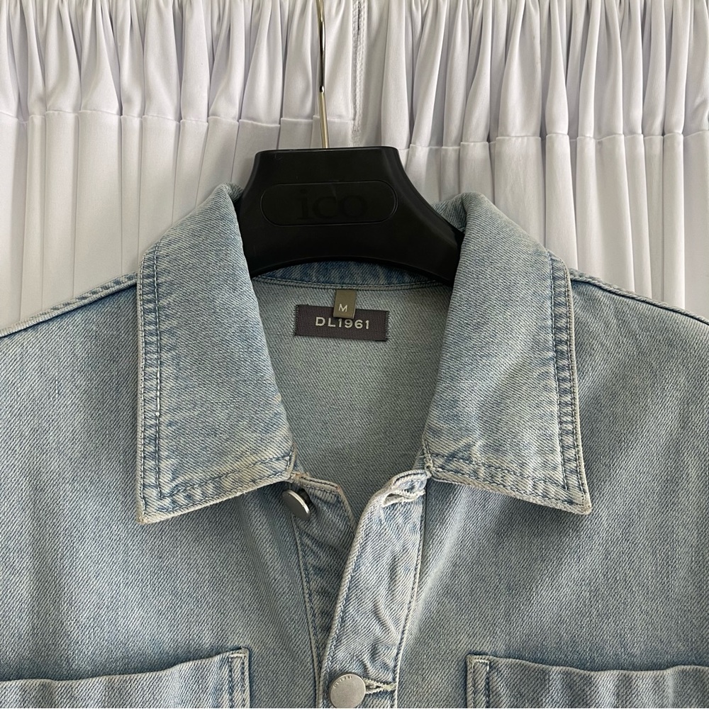 DL1961 Coletta Belted Denim Mini Shirt Dress - Picture 10 of 11